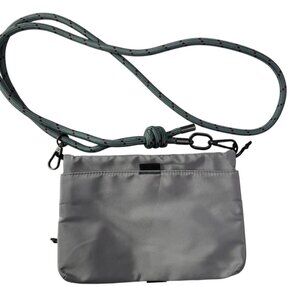MAGEASY Small Crossbody Bag with Rope Strap, Purse, Light Gray Silver.  Zippers